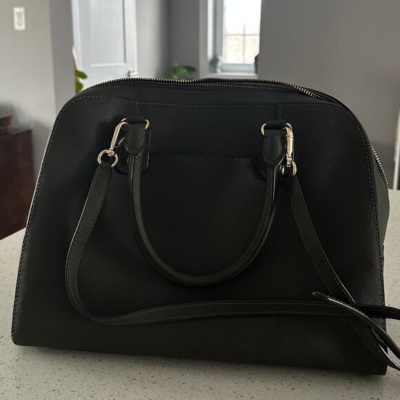 Michael Kors Saffiano Leather Dome Satchel in Dark Sage | Crossbody + Top Handle - Picture 3 of 6